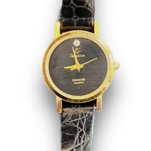 Vintage 90s Armitron Leather Ladies Watch with Black Face